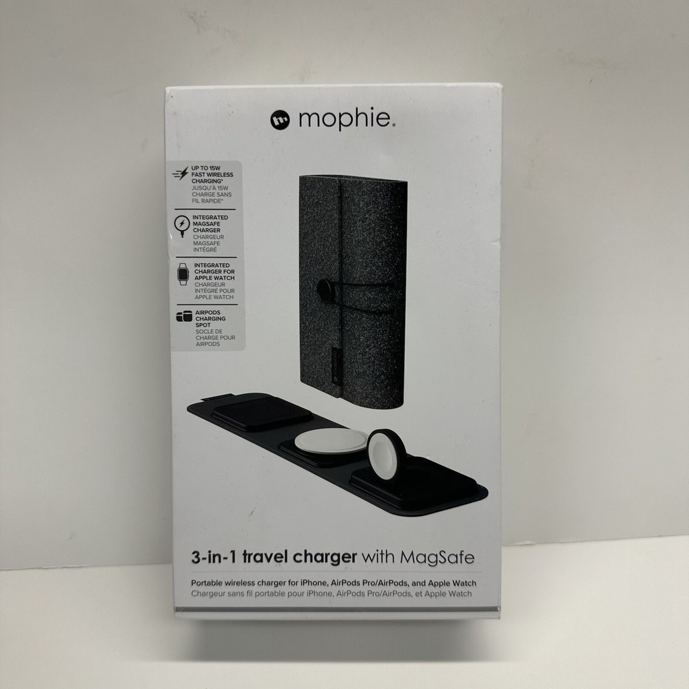 Mophie 3-In-1 Travel Charger with MagSafe For iPhone Apple‎ Watch Airpods New